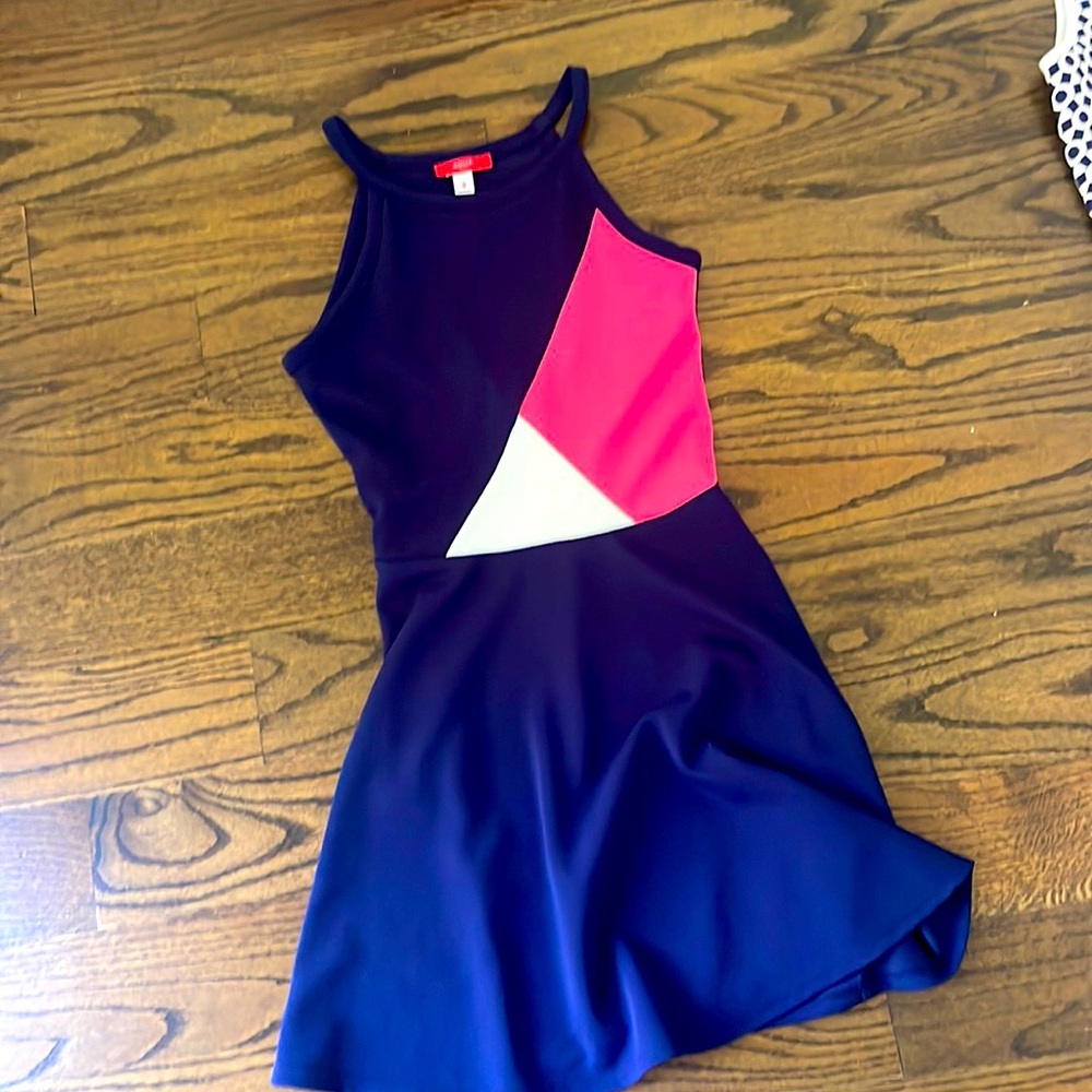 Navy pink sleeveless dress